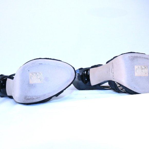 Jimmy Choo Black Sequin Sandals - Picture 5 of 5